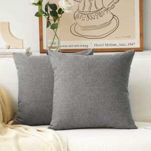 Euro Shams Extra-Large Gray Throw Pillow Covers-Set of 2